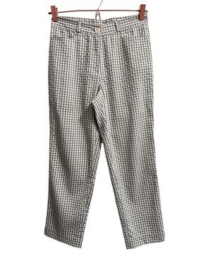 Vintage Meek Milano Fashion Green Gingham Crop Pants